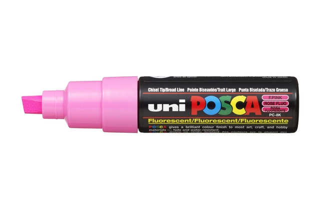 Paintmarker Uni POSCA PC8K breed schuin fluor roze