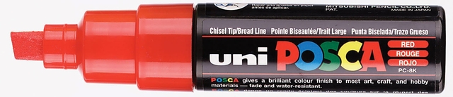Paintmarker Uni POSCA PC8K breed schuin rood