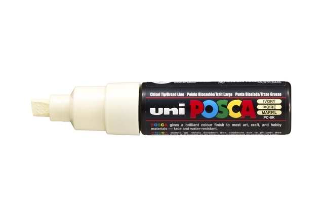 Verfstift Posca PC8K breed schuin ivoor