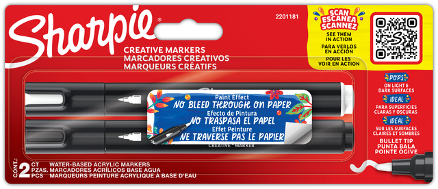 Marqueur Sharpie Creative assorti blister 2 pièces