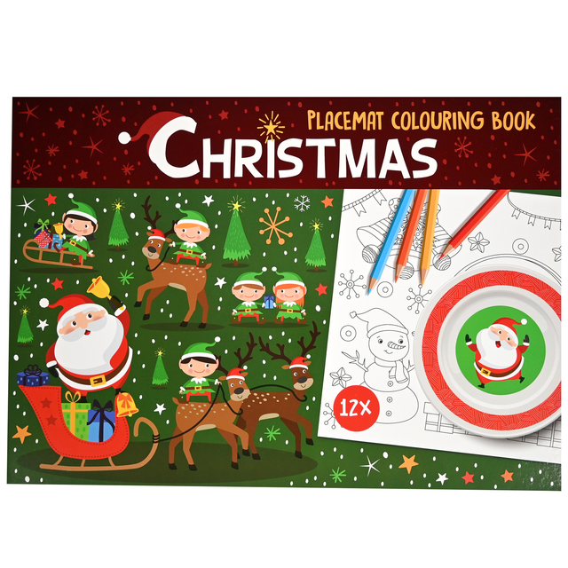 Album de coloriage Set de table Noël A3 12 feuilles