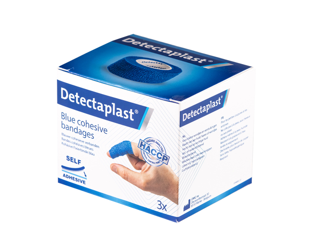 Bande cohésive bleu Detectaplast 2,5cmx4,5m 3 pièces