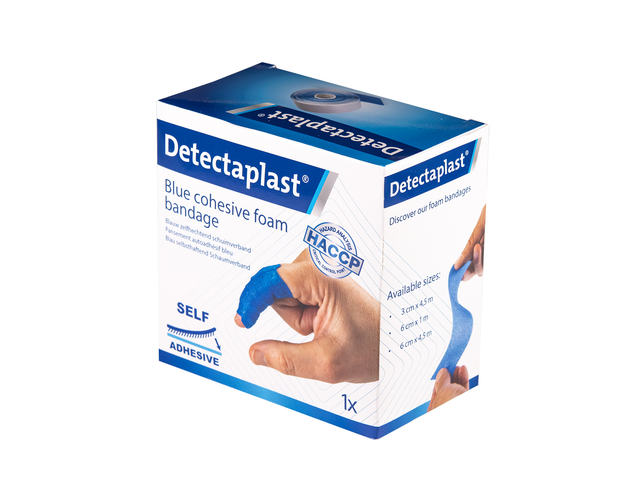 Bande autoadhésive Detectaplast bleu 6cmx4,5m