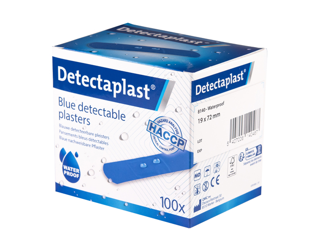 Pansement bleu hydrofuge Detectaplast 19x72mm 100 pièces