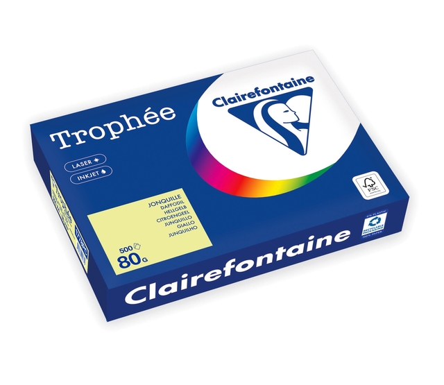 Papier copieur Trophée A4 80g jaune citron 500 feuilles