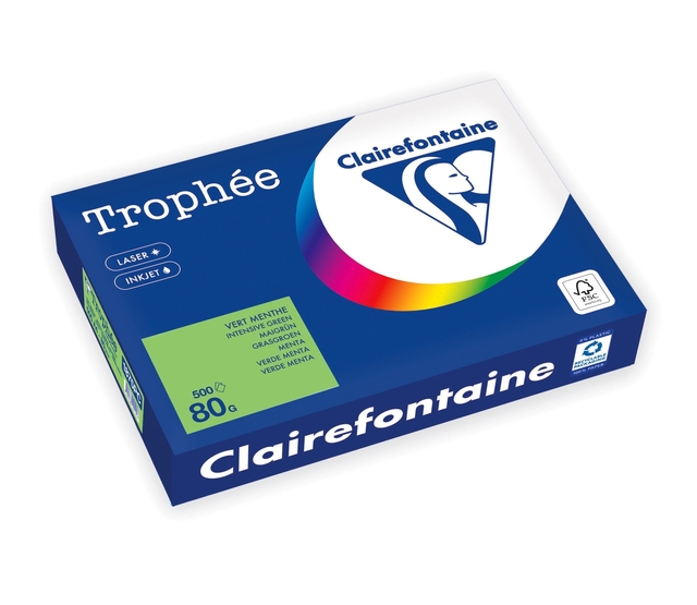 Papier copieur Trophée A4 80g vert gazon 500 feuilles