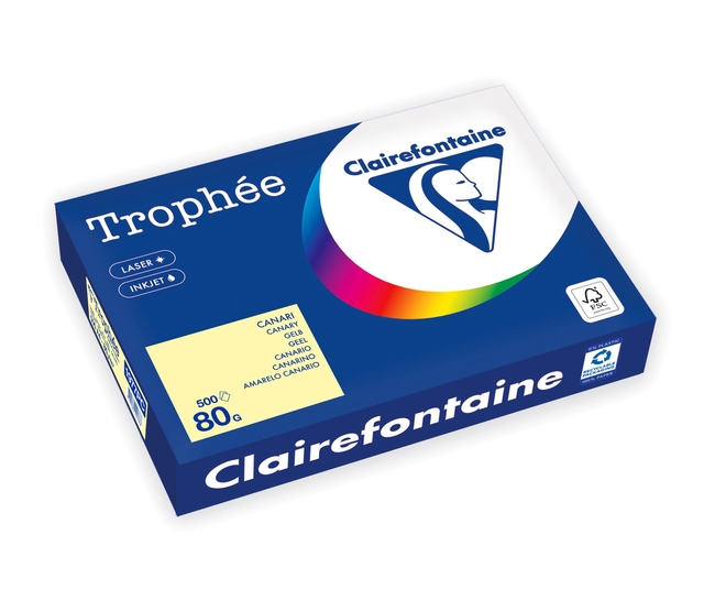 Kopieerpapier Trophée A4 80gr geel 500 vel