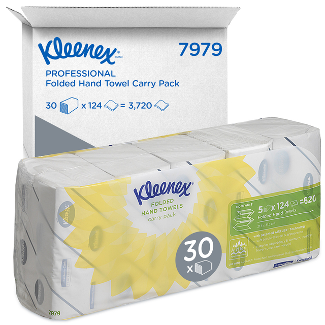 Essuie-mains Kleenex Ultra 7979 pli-I 2 épaisseurs 21,5x31,5cm 5x 124 pièces