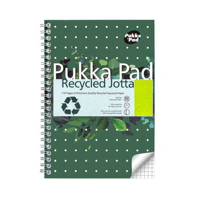 Notitieboek Pukka Pad Jotta A5 ruit 5x5mm 110 pagina's 80gr groen