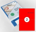 Etiket Rillprint 210x148mm fluor rood 200 stuks