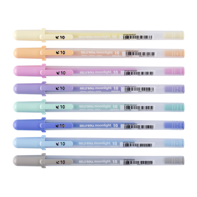 Gelschrijver Sakura Gelly Roll Moonlight 10 pastel set à 8 kleuren