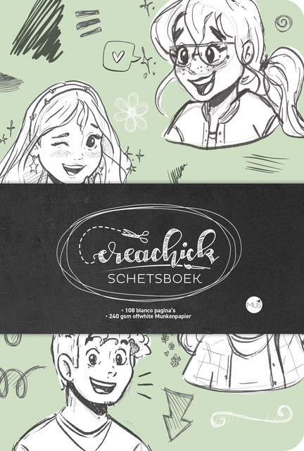 Carnet de croquis CreaChick Sage Green 14,5x21cm 240g 64 feuilles