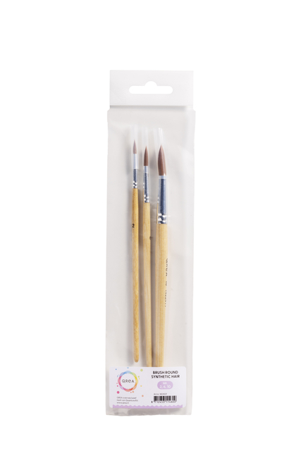 Pinceaux Qrea poil synthétique set 3 largeurs