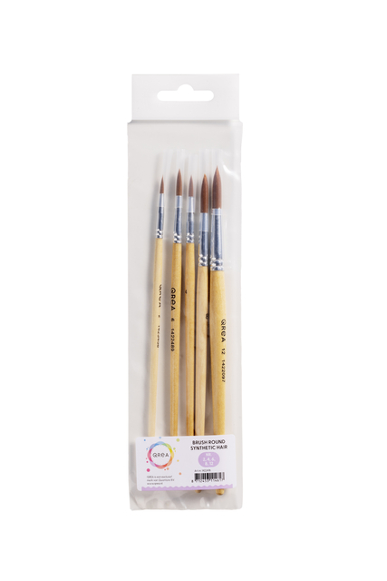 Pinceaux Qrea poil synthétique set 5 largeurs