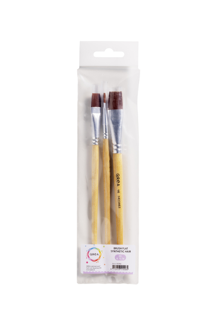 Pinceaux Qrea poil synthétique set 3 largeurs