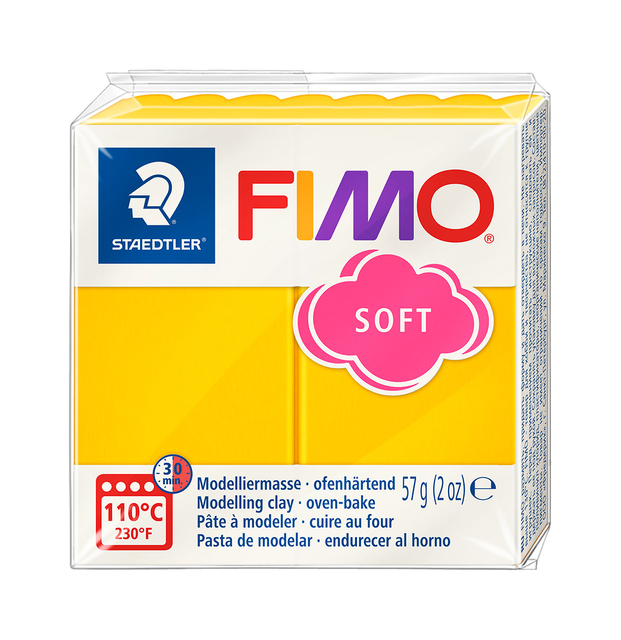 Pâte à modeler Fimo Soft 57g jaune soleil