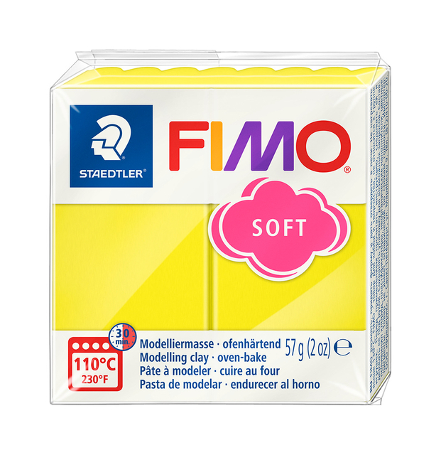 Pâte à modeler Fimo Soft 57g jaune citron