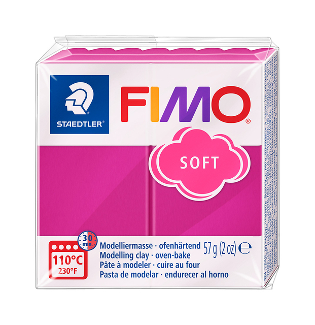 Boetseerklei Fimo soft 57 gram framboos