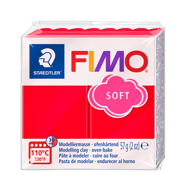 Pâte à modeler Fimo Soft 57g rouge indien