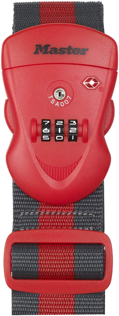 Sangle pour bagages TSA MasterLock combinaison programmable rouge/noir
