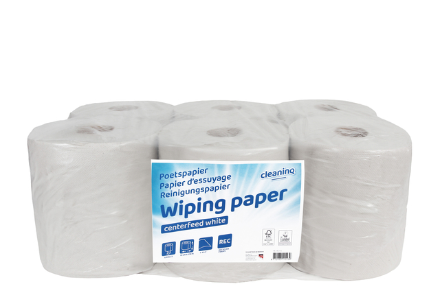 Papier d'essuyage Cleaninq Midi 1 épaisseur 19cmx270m blanc