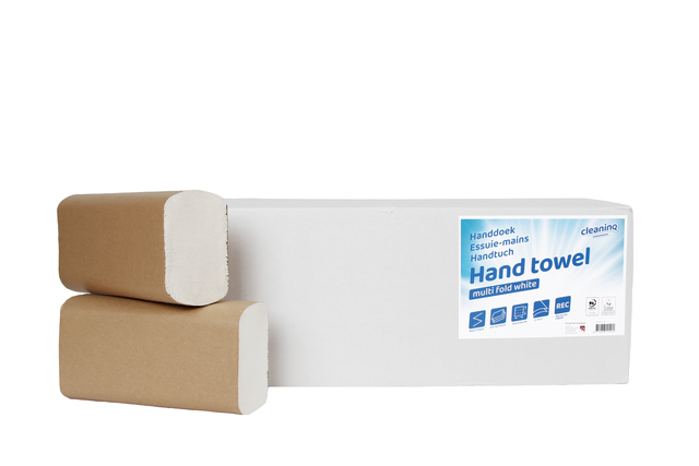 Handdoek Cleaninq I-vouw 2-laags 205x240mm 25x150st rc wit