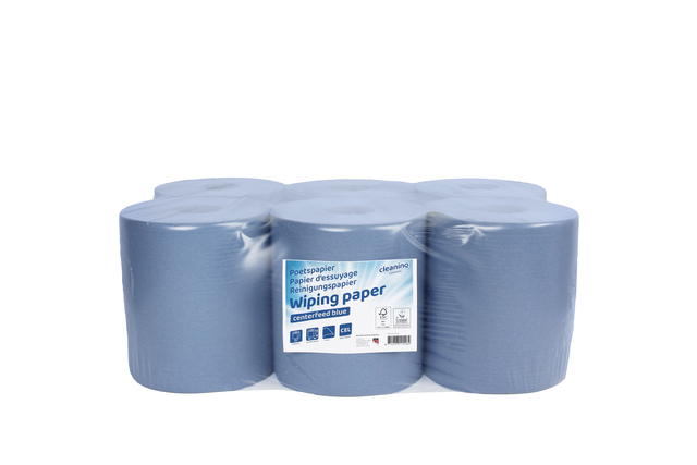 Poetspapier Cleaninq midi 1-laags 20cmx300m blauw