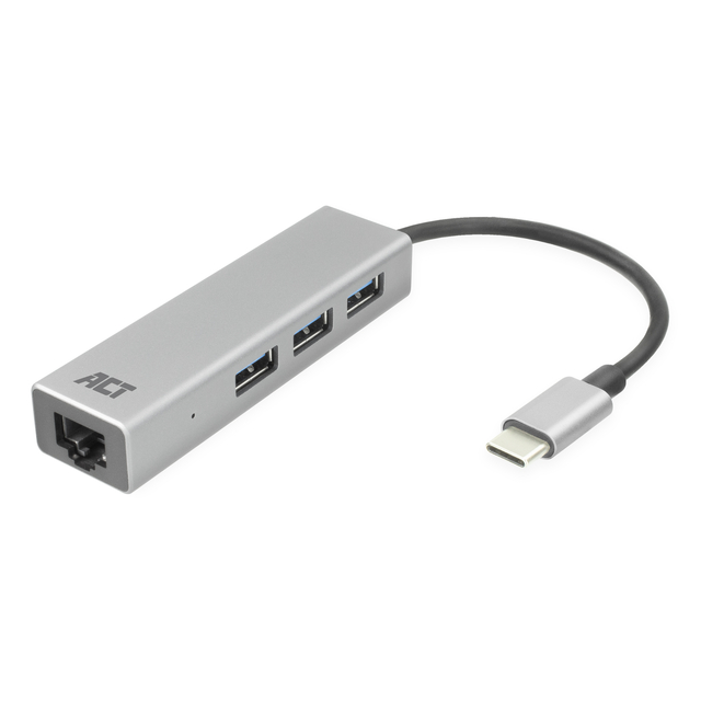 Hub ACT USB-C 3.0 3x USB-A Ethernet Gigabit