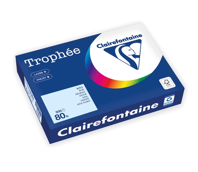 Kopieerpapier Trophée A4 80gr azuurblauw 500 vel