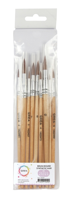 Pinceaux Qrea poil synthétique set 10 largeurs