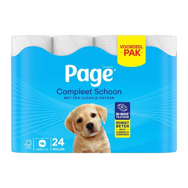 Papier toilette Page Compleet Schoon 2 épaisseurs 140 feuilles blanc 24 rouleaux