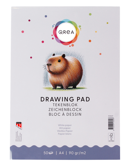 Bloc à dessin Qrea A4 50 feuilles 90g collé