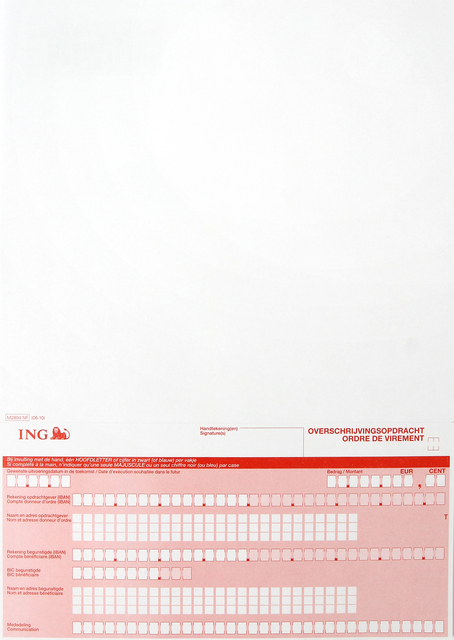 Sepa overschrijvingen ING A4 NF 2000 stuks
