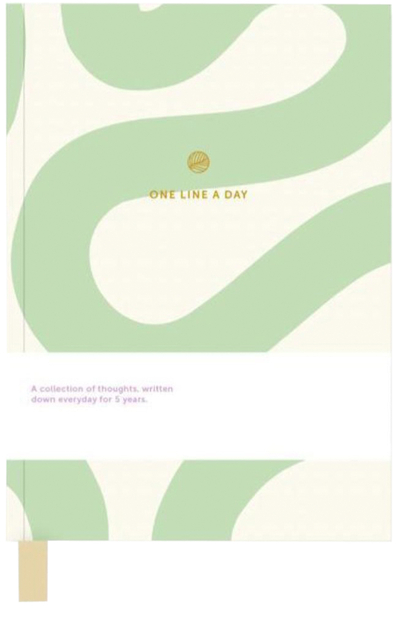 Carnet de notes One Line A Day Flow vert/blanc ligné