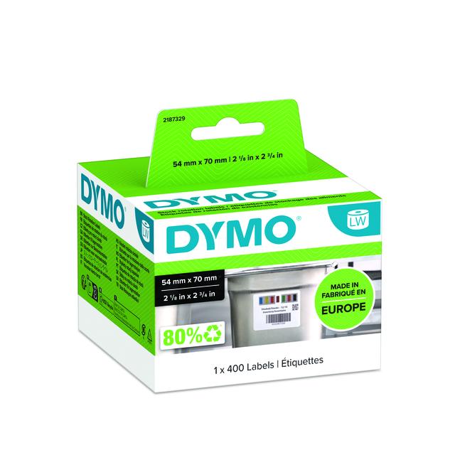 Etiquette DYMO LabelWriter conservation aliment 54x70mm 1 rouleau 400 pièces blanc