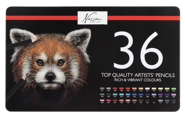 Crayon de couleur Nassau Fine Art assorti boîte 36 pièces
