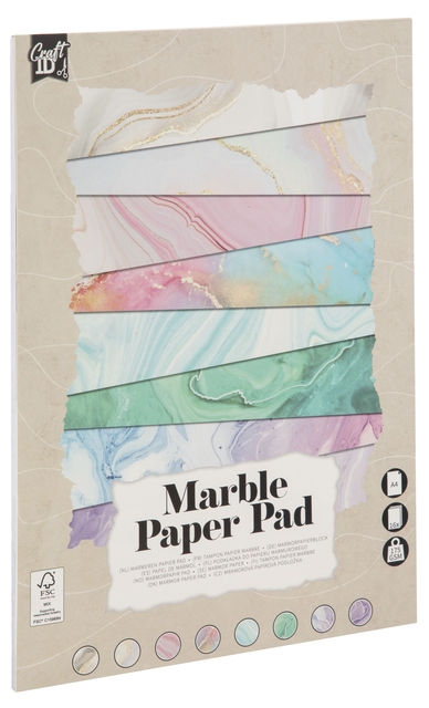 Hobbykarton CraftID A4 175gr marmer 16 vel