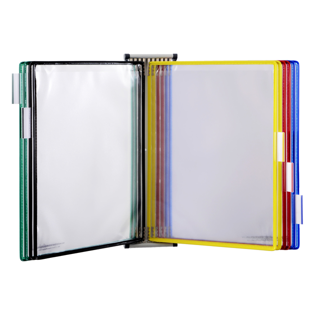 Système de présentation mural Tarifold A4 métal  10 poches assorti