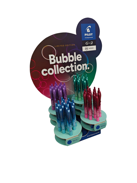 Roller encre gel PILOT G2 Bubble assorti Medium écriture bleue