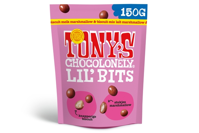 Chocolat Tony's Chocolonely Lil' Bits lait guimauve et biscuit 150g