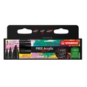 Marqueur peinture STABILO Free Acrylic Mixed Tip set 3 largeurs noir