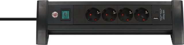 Multiprise Brennenstuhl Premium 4 prises USB-C PD et USB-A noir