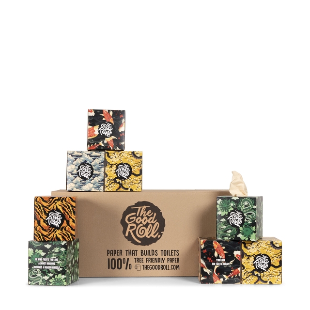 Mouchoirs The Good Roll The Happy Tissue bamboe 3 épaisseurs 60 feuilles naturel