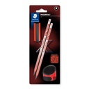 Potlood Staedtler Norix HB blister à 2 stuks zwart-koraal