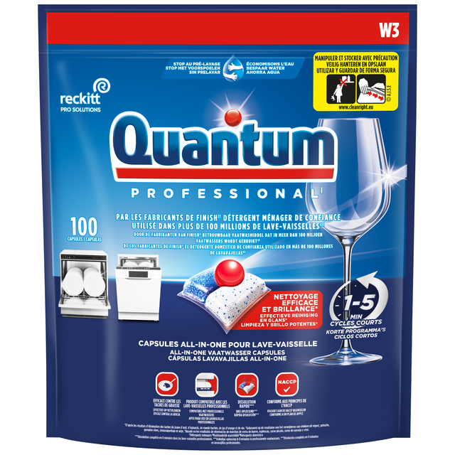 Tablette lave-vaisselle Quantum Pro All-in-One 100 capsules