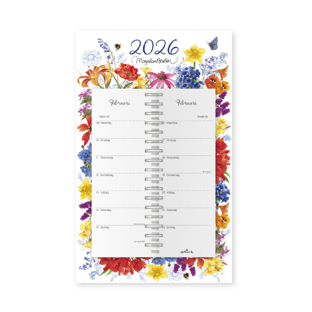 Kalender 2026 Marjolein Bastin Bloemen Schild 7dagen/1pagina