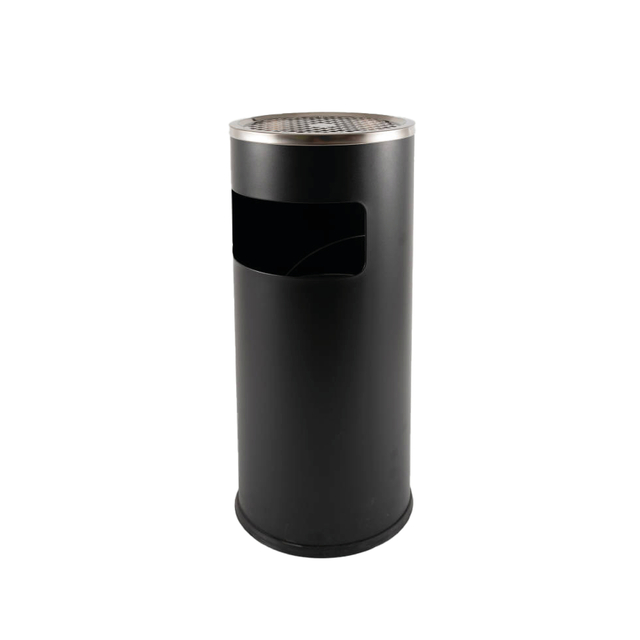 Afvalbak met asbak BRASQ 11 liter AT500 zwart