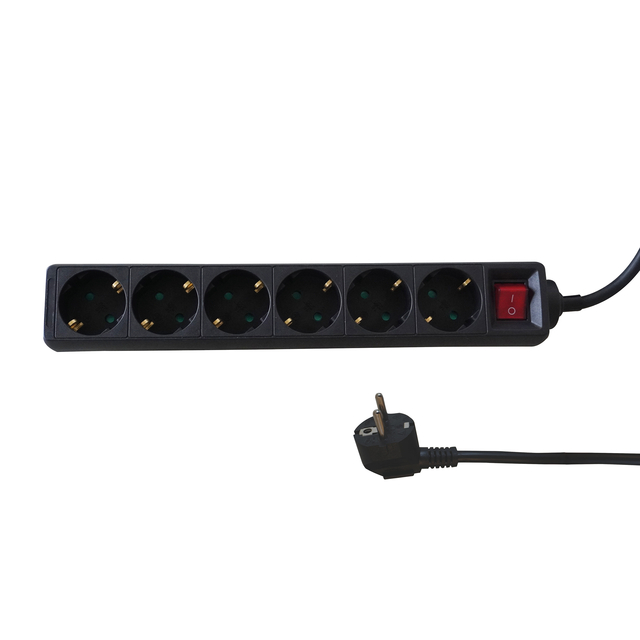 Multiprise BRASQ 6 prises 5 mètres noir
