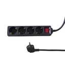 Multiprise BRASQ 4 prises 5 mètres noir