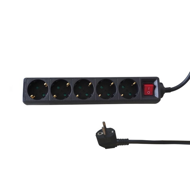 Multiprise BRASQ 5 prises 5 mètres noir